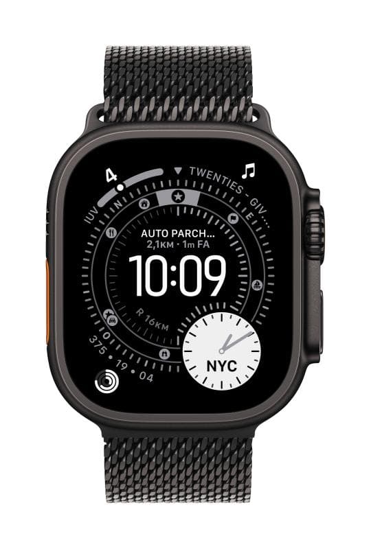 Apple Watch 49mm Black Titanium Milanese Loop - Medium
