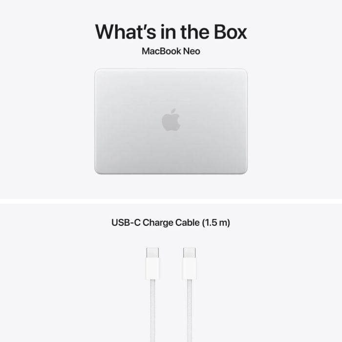 MacBook Neo 13" Retina/Apple A18 Pro (CPU 6-core, GPU 5-core, NeuralEngine16-core)/8GB/256GB - Silver - INT KB (No Adapter) - 2026