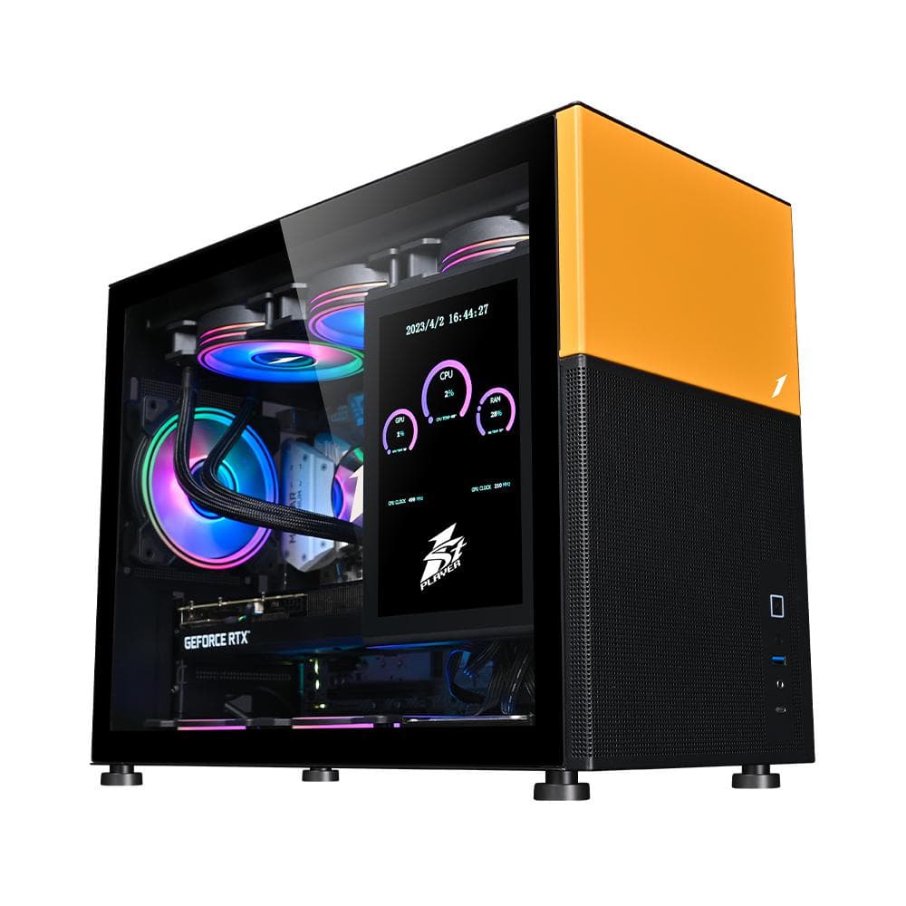 Carcasa 1stPlayer® MI6-EV, Micro-ATX, display 8 inches, 4 ventilatoare aRGB, negru