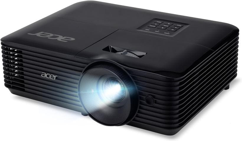 Proiector Acer X1228i, DLP 3D ready, XGA 1024* 768, up to WUXGA 1920* 1200, 4800 lumeni, 4:3/ 16:9, 20.000:1, zoom 1.1, dimensiune maxima imagine 300", distanta maxima de proiectie 11.8 m, boxa 3W, lampa 6.000 ore/ 15.000 ore extreme eco, 27-35 dB, greutate 2.75 kg, D-sub, HDMI, PC audio in/ out
