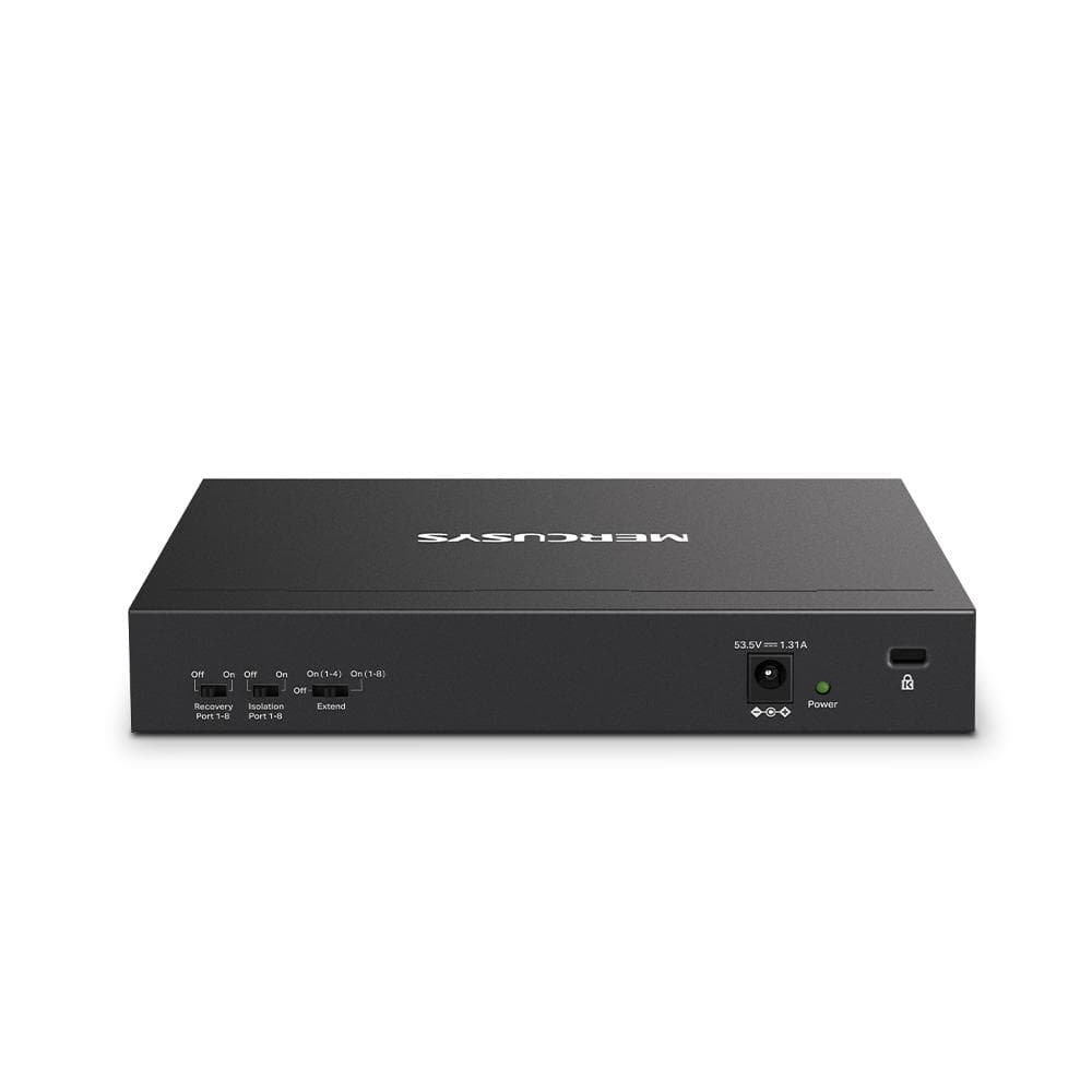 MERCUSYS DESKTOP SWITCH 10PORT MS110P POE, Interfata:  10× 10/100 Mbps, Standarde si protocoale:  IEEE 802.3x Flow Control, Dimensiuni:  171*98* 27 mm, Porturi POE: 1-8, Buget POE: 65W.