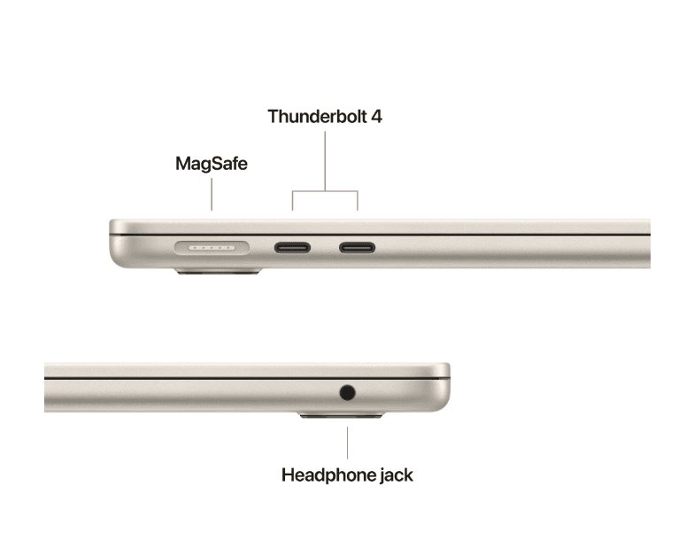 MacBook Air 13.6" Retina/Apple M4 (CPU 10-core, GPU 8-core, Neural Engine16-core)/16GB/256GB - Starlight - INT KB (2025) 30W USB‑C