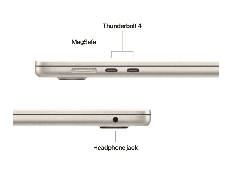 MacBook Air 15.3" Retina/Apple M4 (CPU 10-core, GPU 10-core, Neural Engine16-core)/16GB/256GB - Starlight - INT KB (2025)