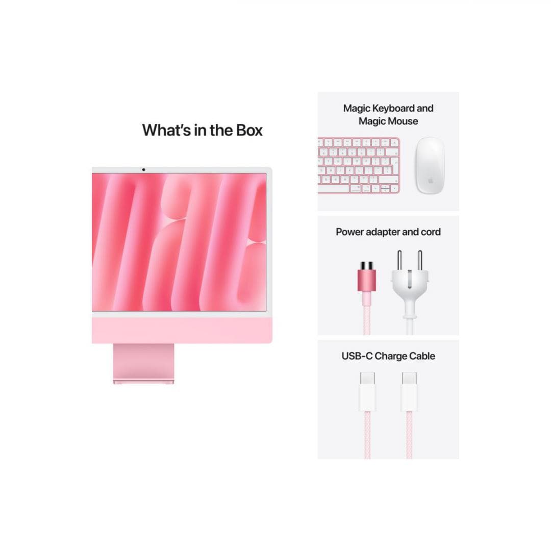 Apple iMAC 24" Retina 4.5k/ Apple M4 (CPU 8-core, GPU 8-core, Neural Engine16-core)/16GB/256GB - Pink - INT KB (2024)