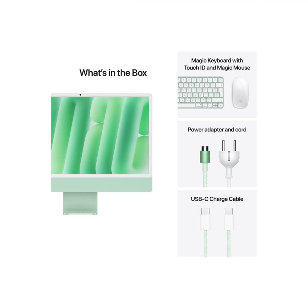 Apple iMAC 24" Retina 4.5k/ Apple M4 (CPU 10-core, GPU 10-core, Neural Engine16-core)/16GB/256GB - Green - INT KB (2024)