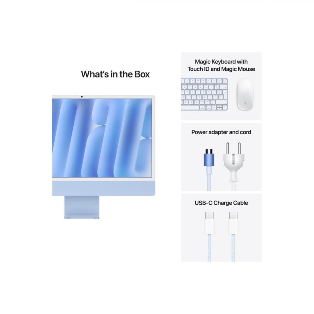 Apple iMAC 24" Retina 4.5k/ Apple M4 (CPU 10-core, GPU 10-core, Neural Engine16-core)/16GB/256GB - Blue - INT KB (2024)