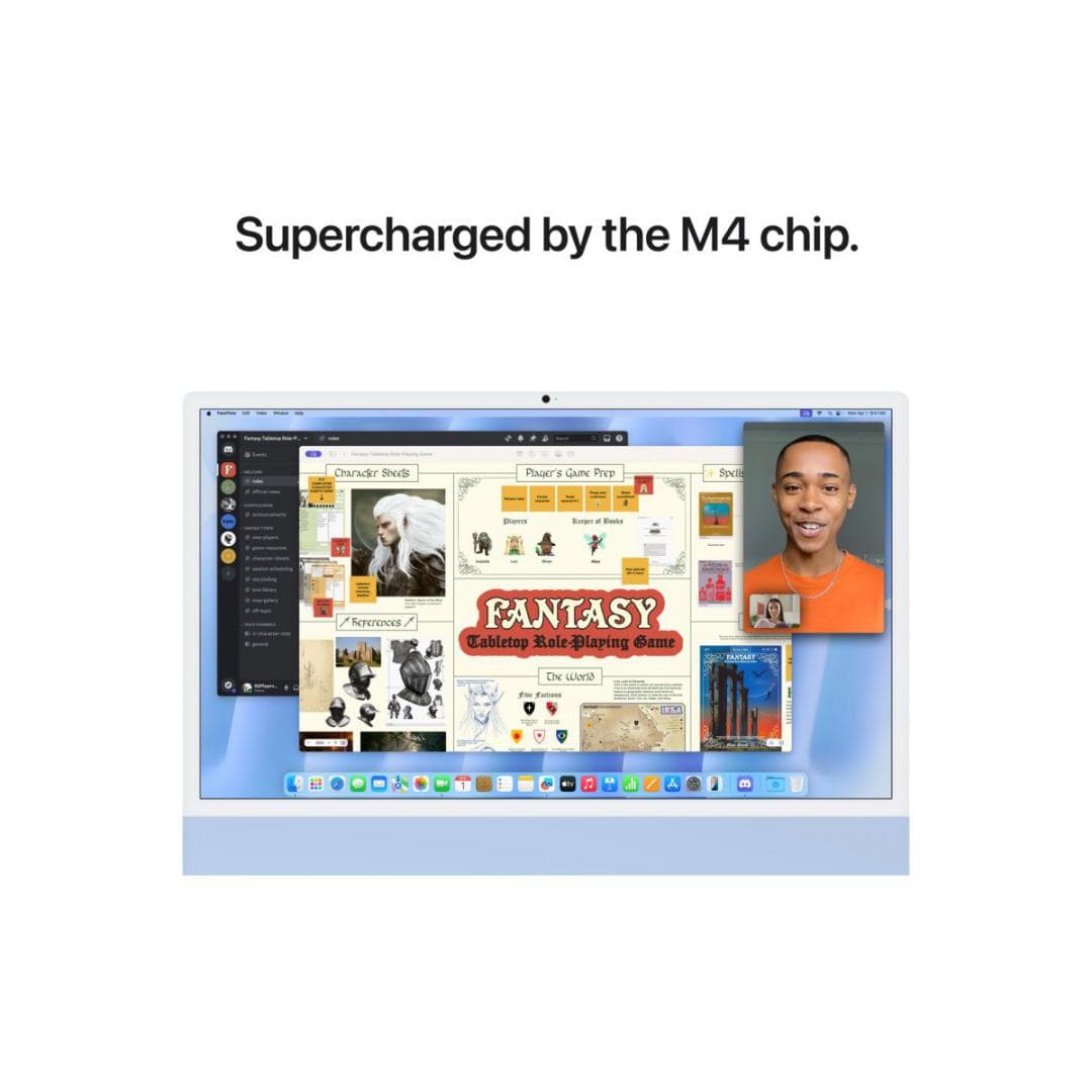 Apple iMAC 24" Retina 4.5k/ Apple M4 (CPU 10-core, GPU 10-core, Neural Engine16-core)/16GB/256GB - Blue - INT KB (2024)