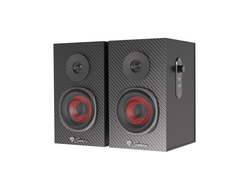 Sistem audio Genesis HELIUM 200 2.0, interfata mini jack 3.5 mm, putere maxima RMS 20 W, diametru difuzoare 76,2 mm, negru