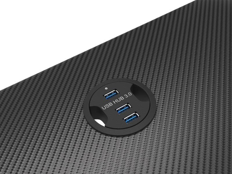 Birou gaming Genesis Holm 200, material MDF, greutate maxima suportata 55kg, 3 x porturi USB 3.0, iluminare RGB, management cabluri, ,negru