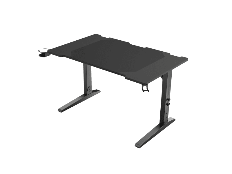 Birou gaming Genesis Holm Modular 120, material metal MDF, reglabil pe inaltime 70 - 90 cm, iluminare RGB, management cabluri, negru