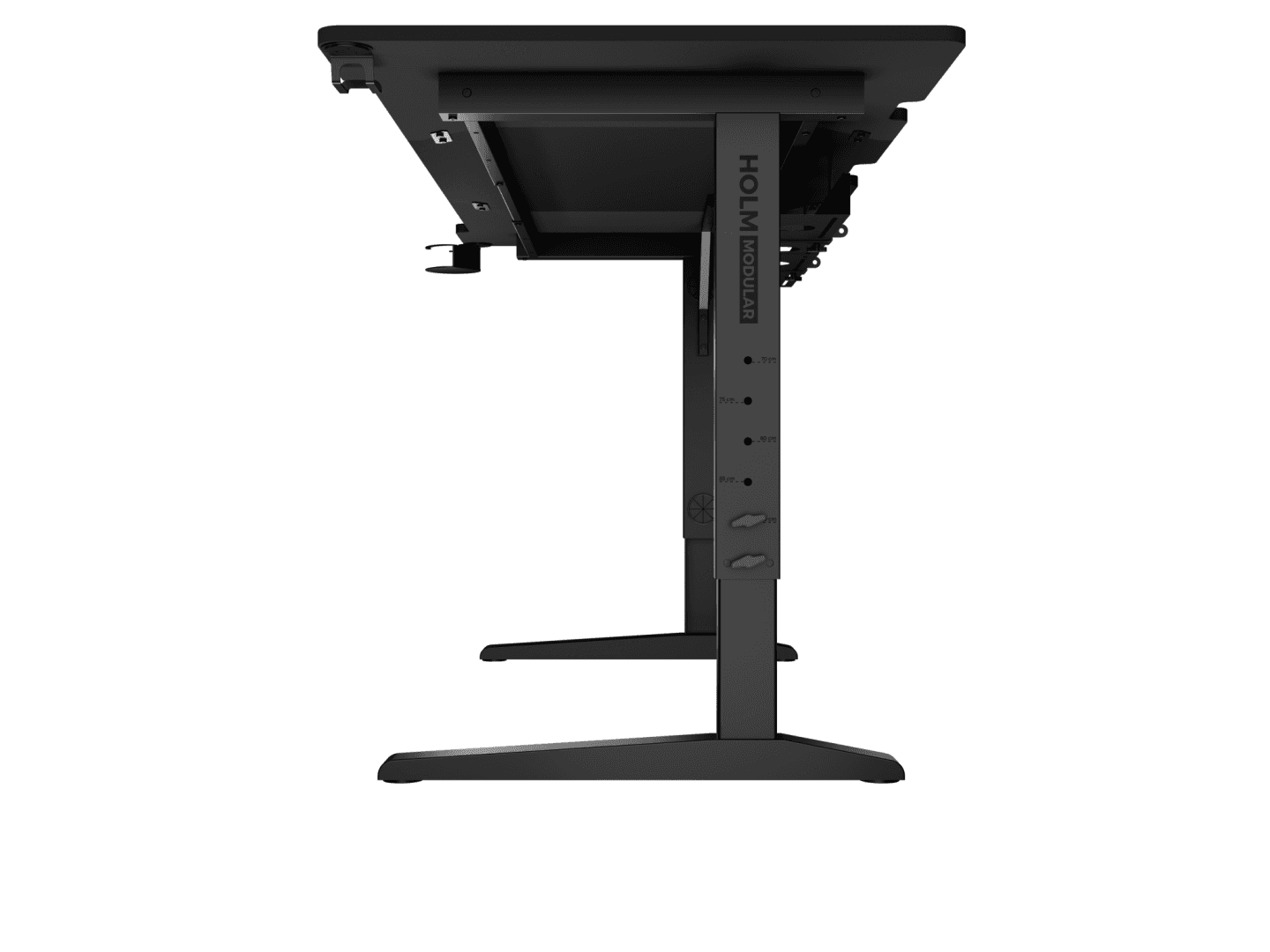 Birou gaming Genesis Holm Modular 180, material lemn/metal, reglabil pe inaltime 70 - 90 cm, iluminare RGB, management cabluri, negru