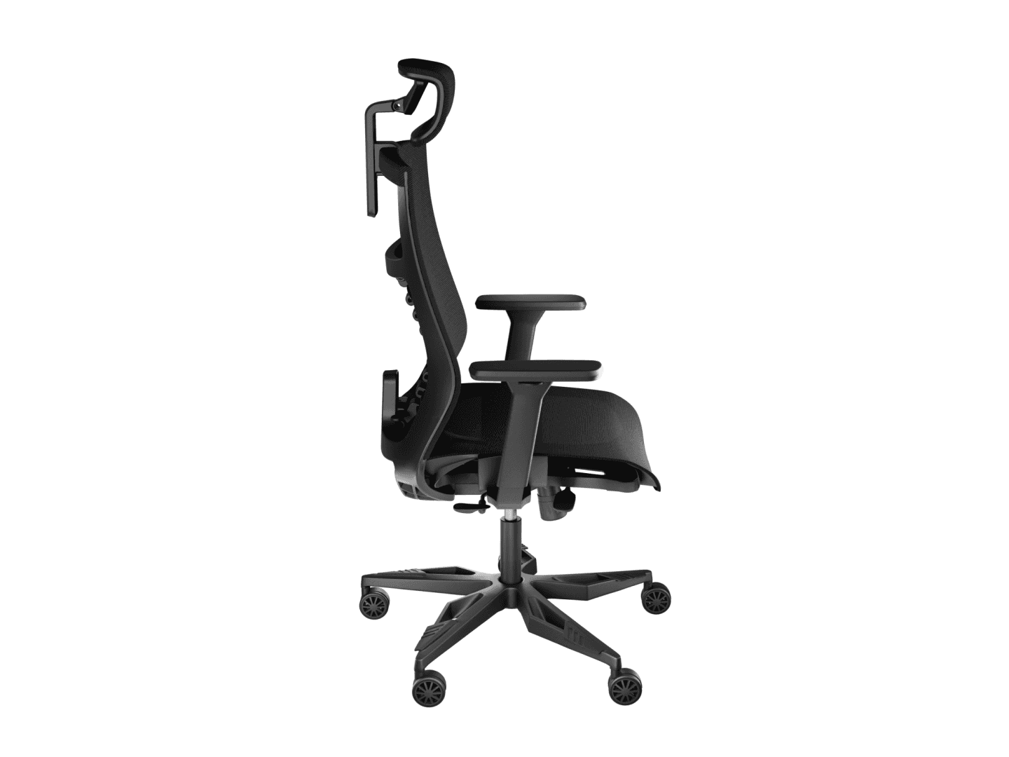 Scaun gaming Genesis ASTAT 700 G2, material textil, reglabil pe inaltime, greutate maxima suportata 120 kg, inaltime scaun reglabil 44.5- 51.5 cm, tesatura Mesh PureFlow™ Plus, tetiera si cotiere ajustabile 3D, negru