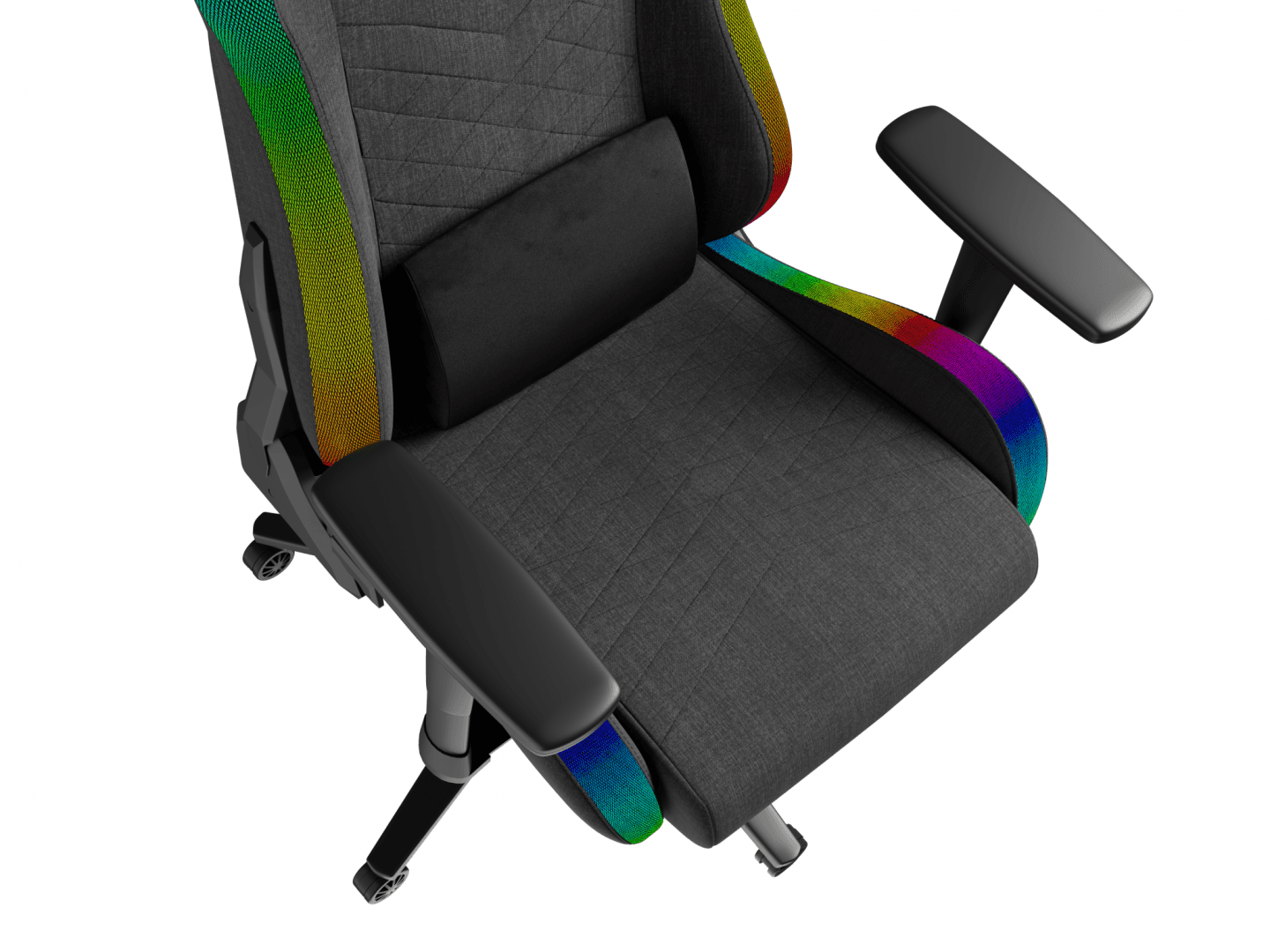 Scaun gaming Genesis TRIT 660, material textil, iluminare RGB, suporta pana la 150 kg, inaltime reglabila, spatar ajustabil, gri