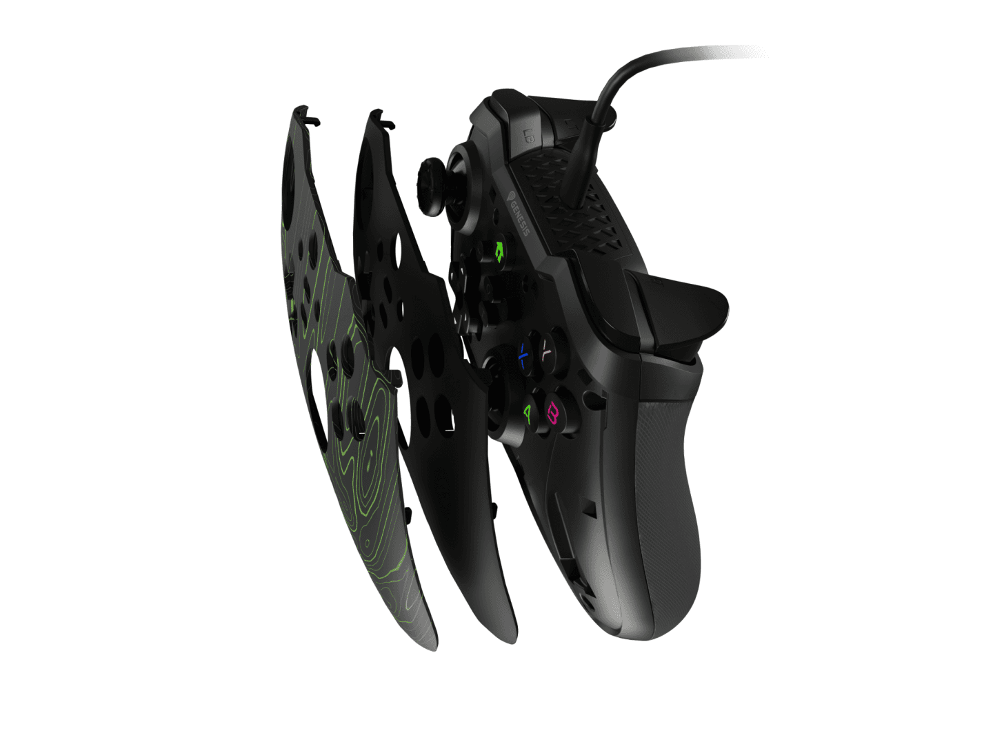 Controller cu fir Genesis Mangan 300, interfata USB, 19 butoane, negru