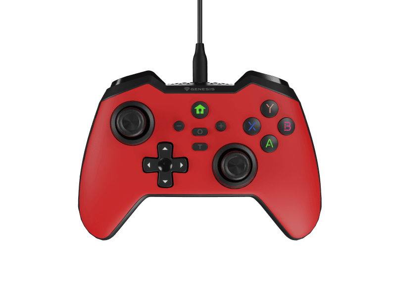 Controller cu fir Genesis Mangan 300, tip Analog/Digital, interfata USB, numar butoane 19, lungime cablu 200 cm, compatibilitate PC, ROG Ally, Nintendo Switch, Steam Deck, rosu