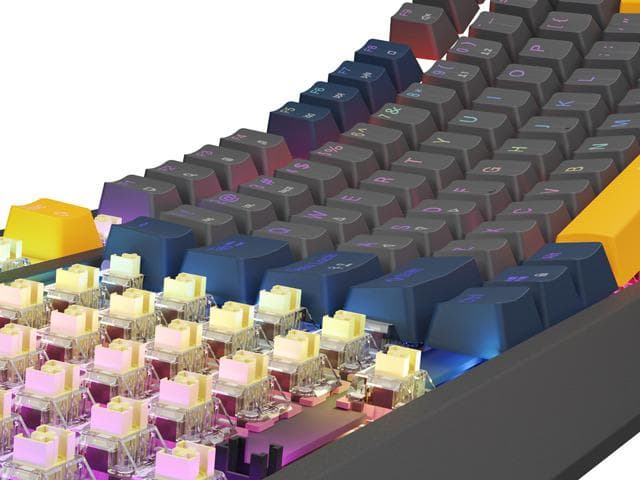 Tastatura gaming mecanica cu fir Genesis Thor 230 TKL, iluminare RGB, switch Linear, switch model Outemu Panda, numar taste 87, 11 butoane multimedia, lungime cablu 1.6m, dimensiuni 363 x 155 x 39 mm, naval blue