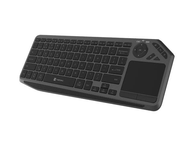 Tastatura wireless Natec TURBOT 2,  material taste ABS, numar taste 90, mecanism taste X-Scissors, toucpad pentru smart TV inclus, negru