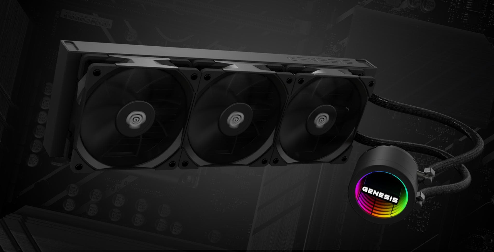Cooler Procesor GENESIS HYDRIA 360 NEGRU, dimensiune radiator 397x120x27mm, 3 ventilatoare ARGB, Viteza ventilatoare: 500-1550 RPM, Airflow ventilatoare: 80 CFM, Suport AMD: AM4/AM5, suport INTEL: LGA 1151/1156/1150/1200/1700/1851