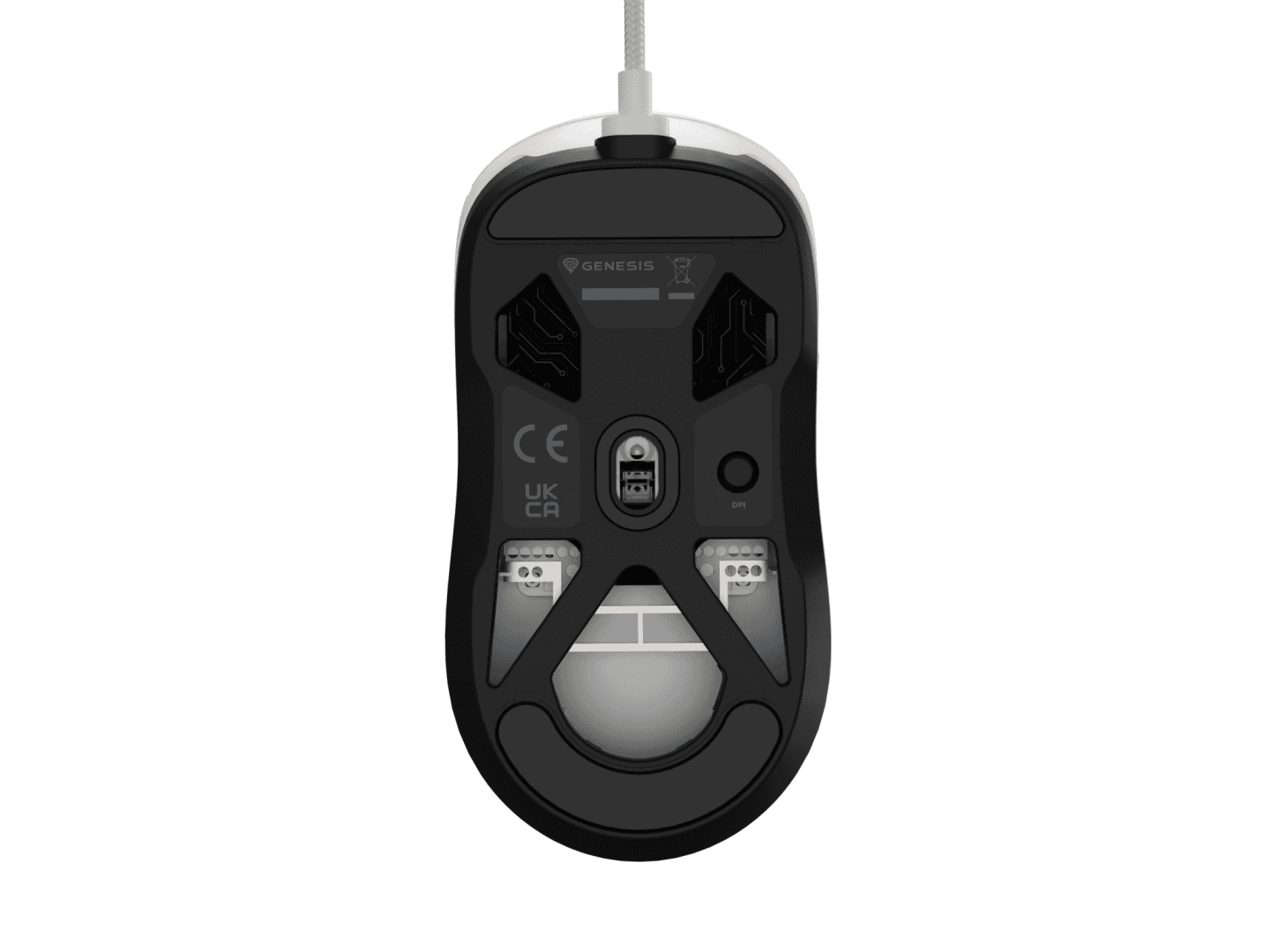 Mouse gaming cu fir Gensesis Krypton 660, interfata USB, 12000 DPI, 6 butoane, iluminare RGB, alb