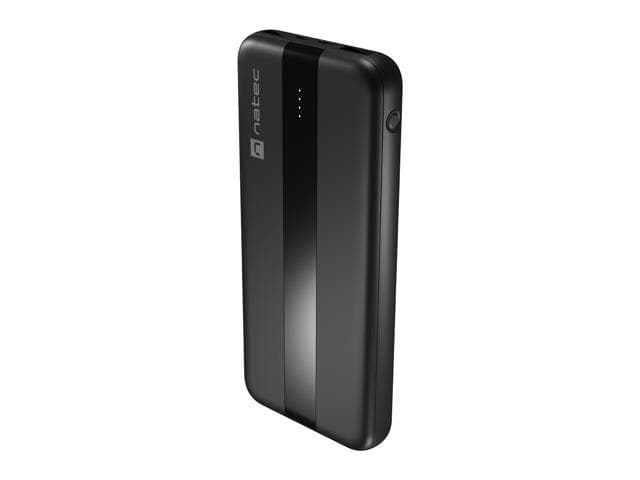 Baterie externa Natec, capacitate 10000 mAh, 3 porturi USB, baterie Li- Polymer, negru
