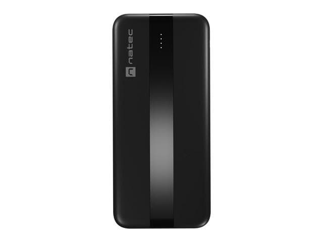 Baterie externa Natec, capacitate 10000 mAh, 3 porturi USB, baterie Li- Polymer, negru