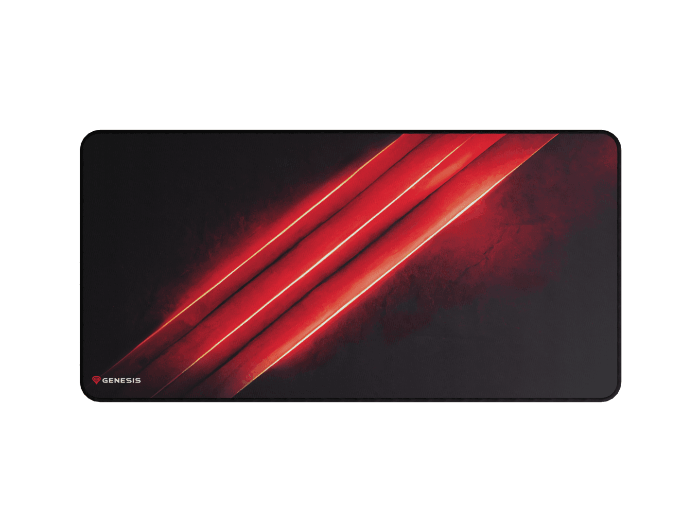 Mousepad Genesis Carbon 500 Maxi Flash, material cauciuc + textil, dimensiuni 900x450x2.5 mm, negru/rosu