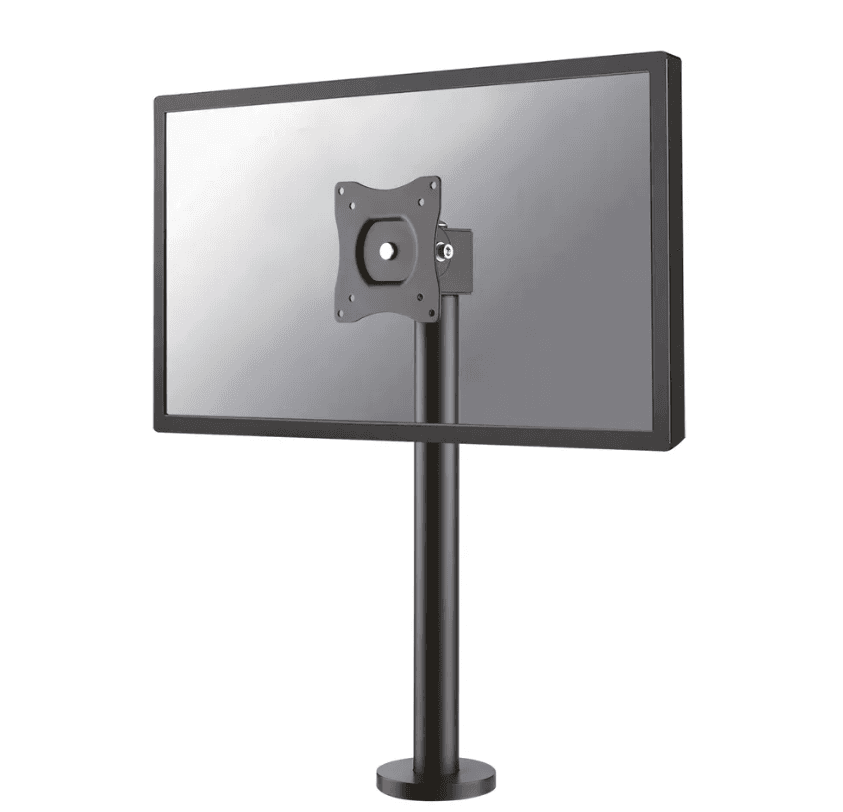 Suport monitor de birou Neomounts NS-DPOS100BLACK; pentru display-uri cu diagonale 10"-32", sistem de prindere VESA 75x75~100x100, greutate maxima suportata 15kg, tilt +45°, -15°, swivel +360°, rotate +360°; culoare negru. Garantie 5 ani