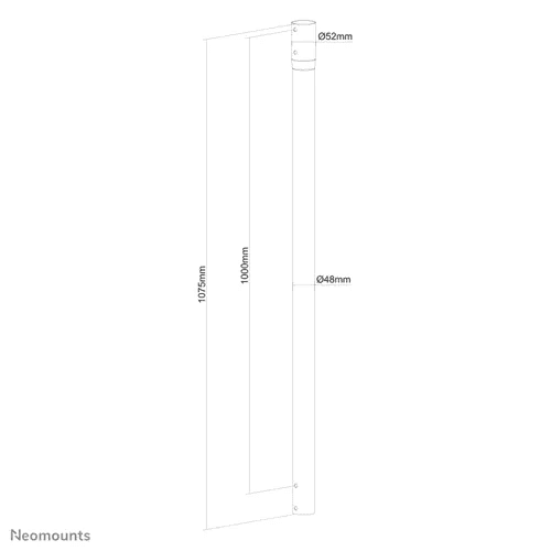 Extensie suport Neomounts NS-EP100BLACK, 107,5 cm, compatibil cu NM-C440BLACK, negru