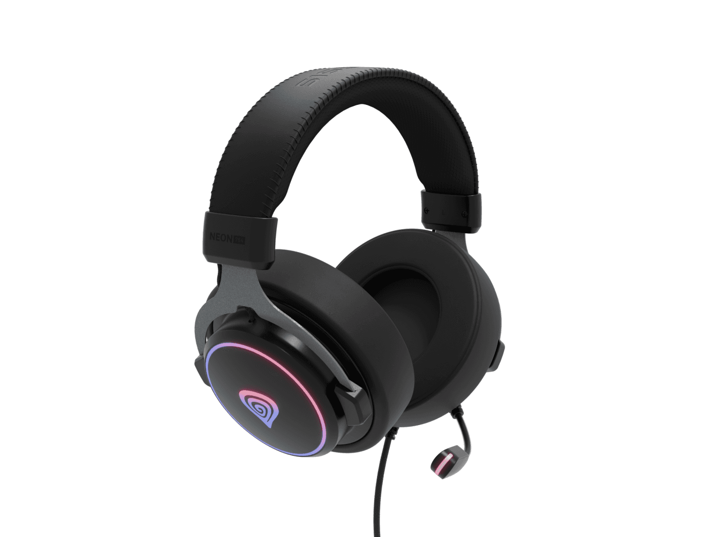 Casti gaming cu fir Genesis Neon 764, sunet 7.1 Surround, microfon, impendanta 32 ohm, frecventa raspuns 20 - 20.000 Hz, lungime cablu 220 cm, iluminare RGB, frecventa raspuns microfon 100 - 10000 Hz, sensibilitate microfon -42dB, impendanta microfon 2200 Ohm, negru