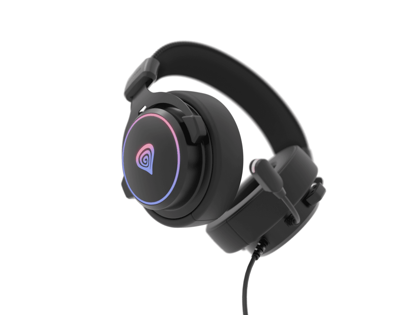 Casti gaming cu fir Genesis Neon 764, sunet 7.1 Surround, microfon, impendanta 32 ohm, frecventa raspuns 20 - 20.000 Hz, lungime cablu 220 cm, iluminare RGB, frecventa raspuns microfon 100 - 10000 Hz, sensibilitate microfon -42dB, impendanta microfon 2200 Ohm, negru