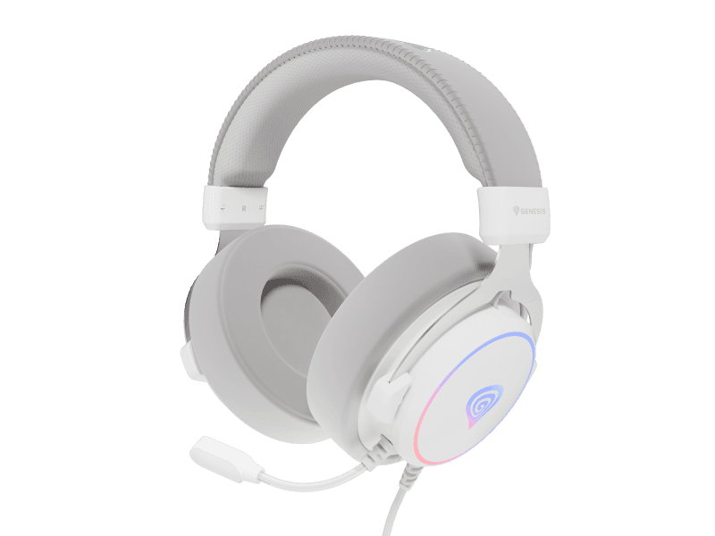 Casti gaming cu fir Genesis Neon 764, sunet 7.1 Surround, microfon, impendanta 32 ohm, frecventa raspuns 20 - 20.000 Hz, lungime cablu 220 cm, iluminare RGB, frecventa raspuns microfon 100 - 10000 Hz, sensibilitate microfon -42dB, impendanta microfon 2200 Ohm, alb