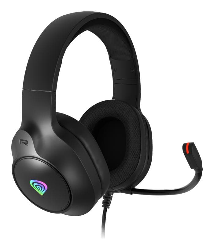 Casti gaming cu fir Genesis Neon 213, microfon, iluminare RGB, impendanta 32 Ohm, frecventa raspuns 20 - 20.000 Hz, lungime cablu 220cm, frecventa raspuns microfon 100 - 16000 Hz, sensibilitate -42dB, conectivitate 3x Jack 3.5 mm, USB-A 2.0, negru