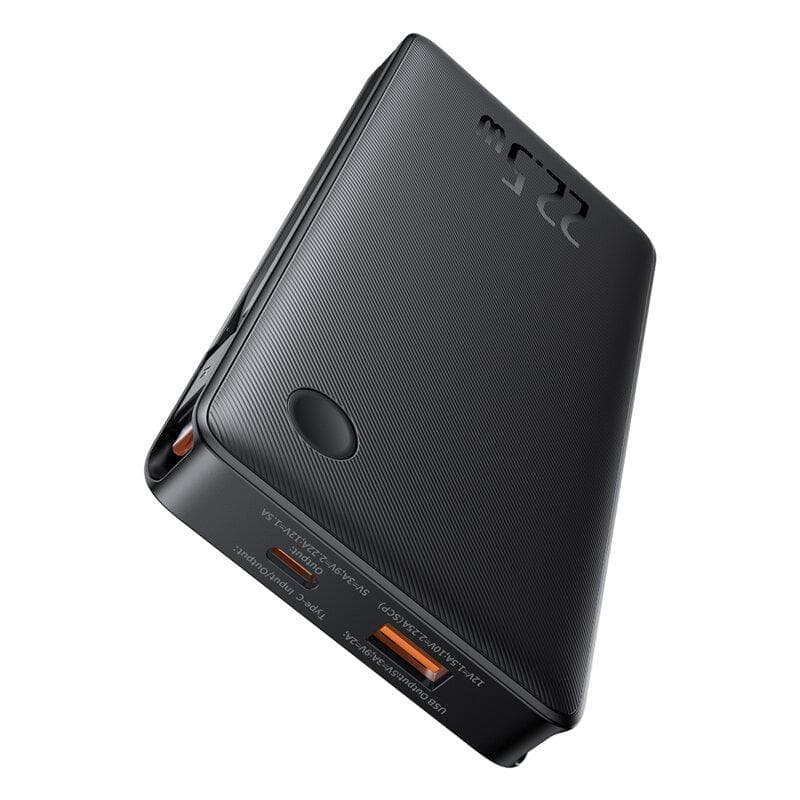 Baterie externa Baseus Airpow lite, 10000mAh, 22.5W, 1 x USB; 1 cablu x USB Type-C, 1 cablu x Iphone Lightning, total 3A, negru