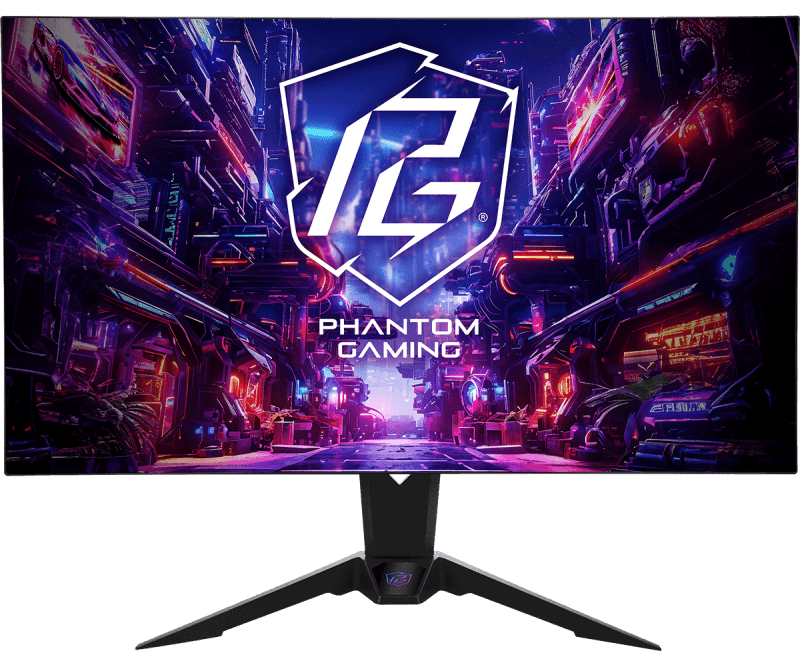 Monitor Gaming Asrock PGO32UFS PHANTOM GAMING, diagonala: 31.5", Aspect: 16:9, anti-glare, Rezolutie: 3840 x 2160, Refresh rate: Dual UHD 240Hz/ FHD 480Hz, Luminozitate: 400 cd/m2, Contrast: 1,500,000:1, unghi vizualizare: 178°(H) / 178°(V), culori: 1.07B, Timp raspuns: 0.03ms GTG, Flicker free