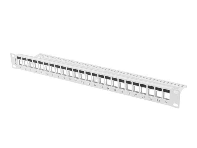 Patch panel gol 24 porturi 1U pentru module Keystone, gri