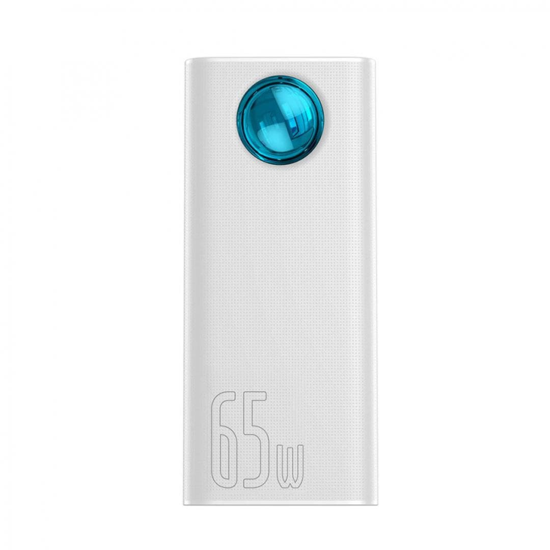 Baterie externa Baseus Ambilight, 30000mAh, PD 3.0 65W, 4 x USB; 1 x USB Type-C, digital display pt. status baterie, total 3A, alb