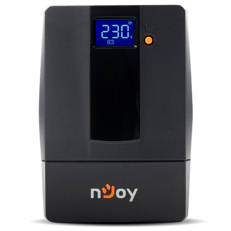 UPS nJoy Horus Plus 600, 600VA/360W, Afisaj LCD cu ecran tactil, 2 Prize Schuko cu Protectie, Repornire Automata, RJ11 protectie pentru linia de telefon/modem, Posibilitatea de monitorizare si control prin USB, LAN si internet, port de comunicare USB, rata de eficienta pana la 90%