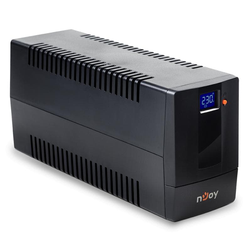 UPS nJoy Horus Plus 600, 600VA/360W, Afisaj LCD cu ecran tactil, 2 Prize Schuko cu Protectie, Repornire Automata, RJ11 protectie pentru linia de telefon/modem, Posibilitatea de monitorizare si control prin USB, LAN si internet, port de comunicare USB, rata de eficienta pana la 90%
