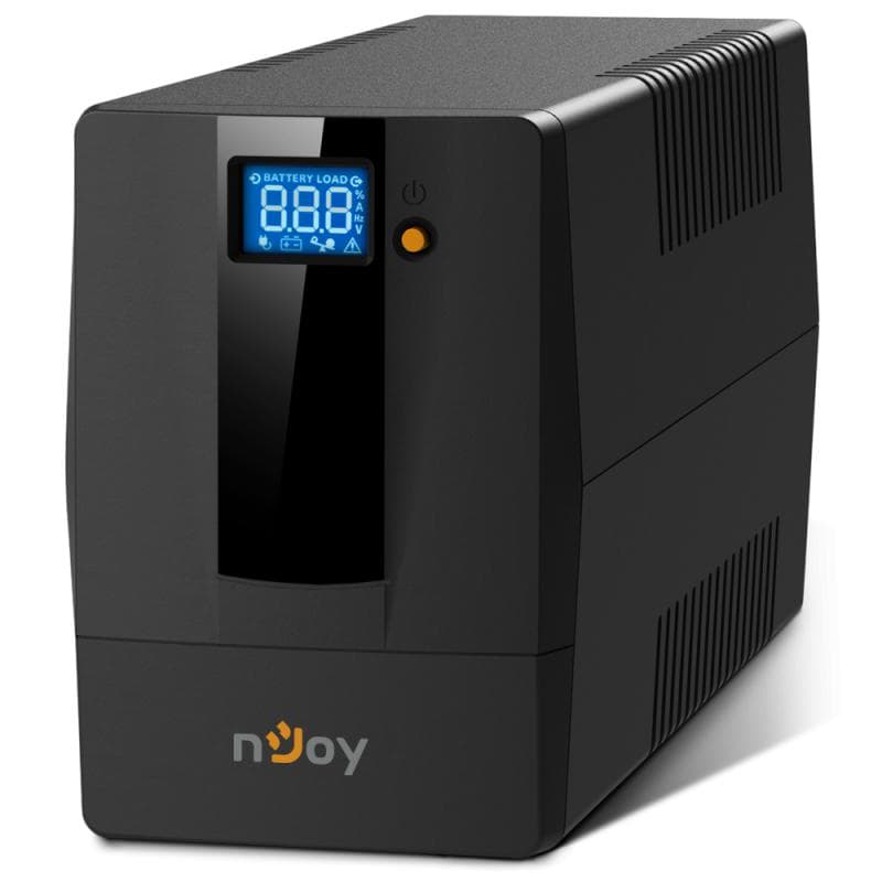 UPS nJoy Horus Plus 600, 600VA/360W, Afisaj LCD cu ecran tactil, 2 Prize Schuko cu Protectie, Repornire Automata, RJ11 protectie pentru linia de telefon/modem, Posibilitatea de monitorizare si control prin USB, LAN si internet, port de comunicare USB, rata de eficienta pana la 90%