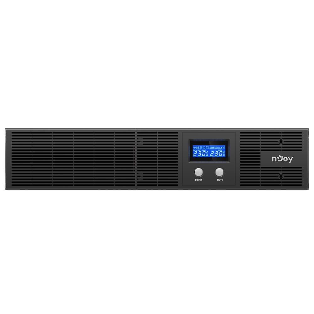 UPS nJoy Argus 3000, 3000VA/1800W, LCD Display, 8 IEC C13 cu Protectie, Management, Reglaj Automat al Tensiunii, iesire sinusoidala pura, rack 2U