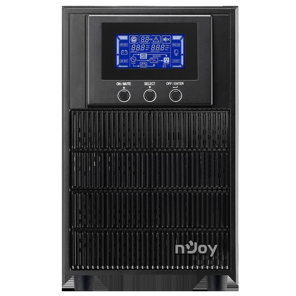 UPS nJoy Aten PRO 2000, 2000VA/ 1800W, On-line, LCD Display, 3 Prize Schuko cu Protectie, Management, Tower, Dubla conversie, Frequency Range 40Hz ~ 70 Hz, Connection port RS232 / USB / Intelligent Port, Dimensiuni: 397 x 145 x 220 mm, Greutate: 17 kg, Negru