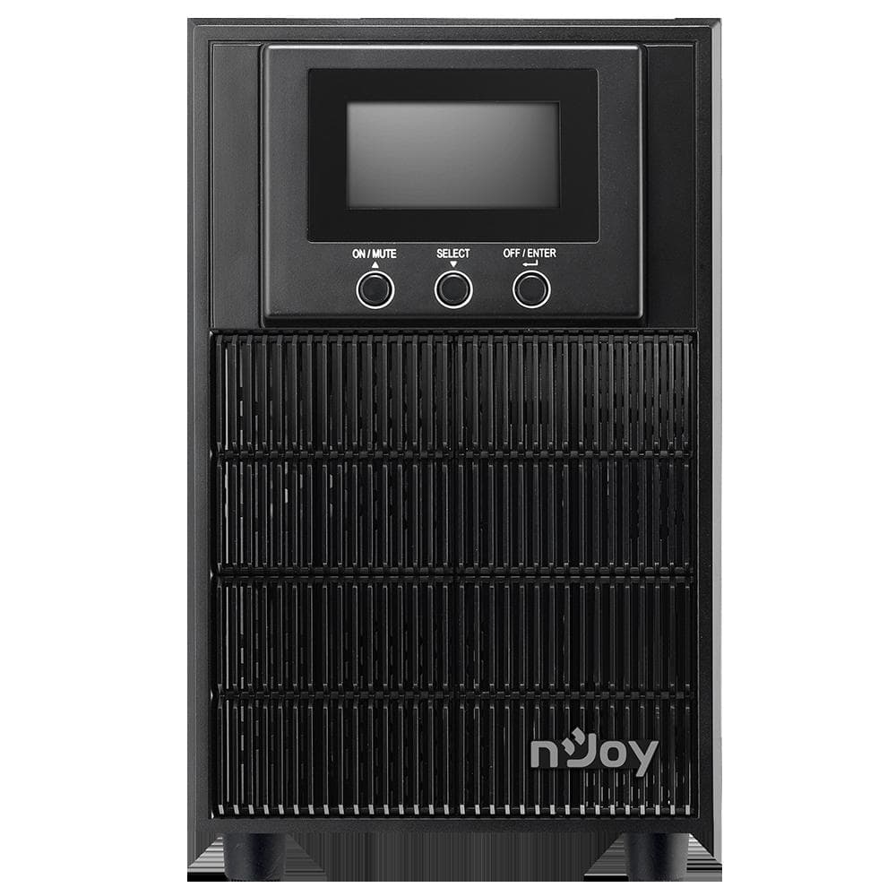 UPS nJoy Aten PRO 2000, 2000VA/ 1800W, On-line, LCD Display, 3 Prize Schuko cu Protectie, Management, Tower, Dubla conversie, Frequency Range 40Hz ~ 70 Hz, Connection port RS232 / USB / Intelligent Port, Dimensiuni: 397 x 145 x 220 mm, Greutate: 17 kg, Negru