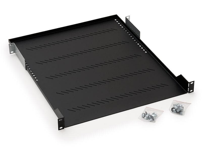 Raft fix perforat Triton 19" 1U/350 capacitate incarcare 40kg, negru