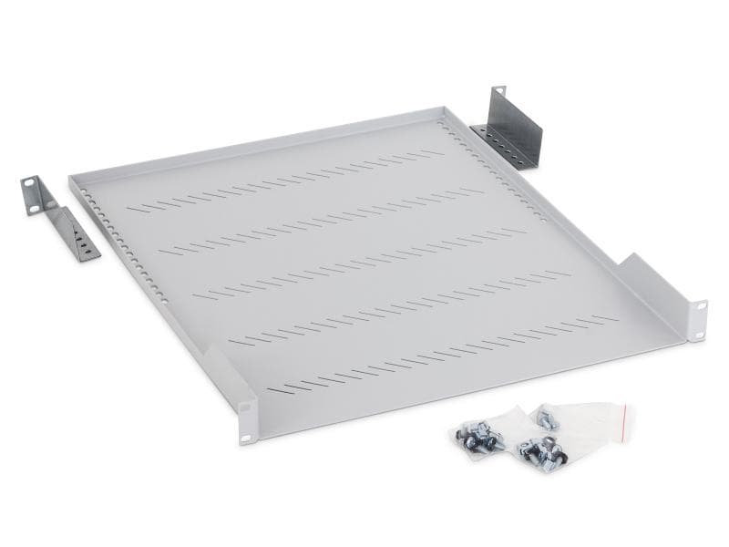 Raft fix perforat Triton 19" 1U/550 capacitate incarcare 40kg, gri