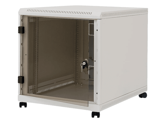 Rack de podea 19" Triton 12U 600x1000mm usa fata sticla panouri laterale/spate detasabile sectiuni pentru ventilatie activa, sectiuni acces cabluri sus/jos/spate IP30 gri