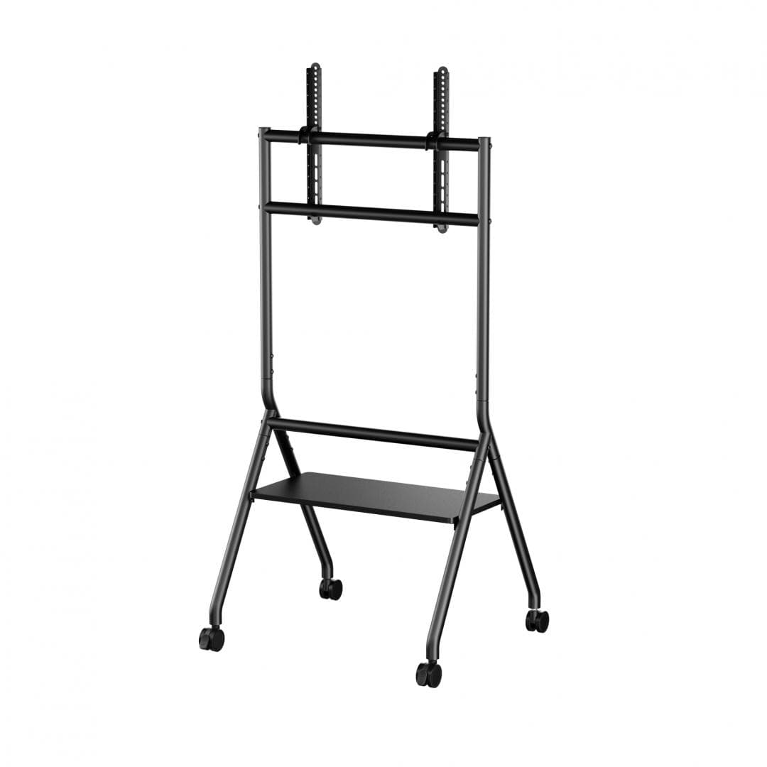Stand TV mobil Serioux 13E-46FW, dimensiuni: 725x635x1615mm, compatibilitate  dimensiune ecran: 37""-86"", VESA: 200x200, 300x200, 400x200, 300x300, 400x300, 400x400, 600x400, greutate maximă suportata: 80 kg, greutate maximă suportata raft: 10 kg