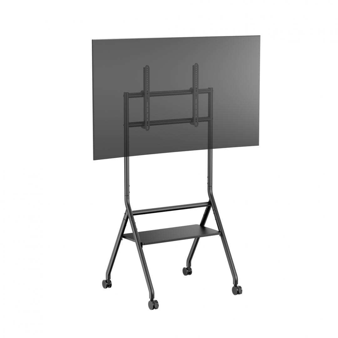Stand TV mobil Serioux 13E-46FW, dimensiuni: 725x635x1615mm, compatibilitate  dimensiune ecran: 37""-86"", VESA: 200x200, 300x200, 400x200, 300x300, 400x300, 400x400, 600x400, greutate maximă suportata: 80 kg, greutate maximă suportata raft: 10 kg