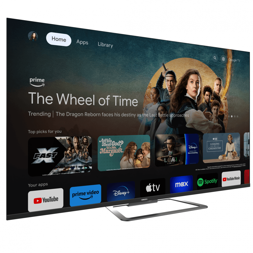 QLED TV HORIZON 4K-GTV 43HQ8590U/D, 43" QLED, 4K Ultra HD (2160p), Dolby Vision HDR / HDR10 / HLG, Digital TV-Tuner DVB- S2/T2/C, CME 800Hz, Googlecast + Google Assistant + BT, Contrast 3000:1, 350 cd/m2,1x LAN (RJ45), 1x CI+, 4x HDMI (v2.0), 2x USB v(2.0), 1x USB (v3.0),1x AV IN(Mini), 1x AUX, 1x