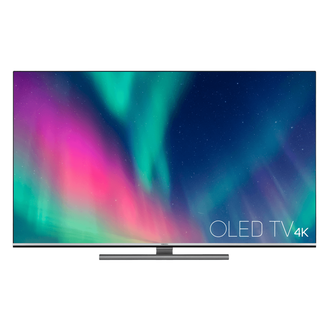 AURORA OLED TV HORIZON 4K-SMART 55HZ9930U/B, 55", 4K Ultra HD (2160p), Dolby Vision HDR / HDR10+ / HDR10 / HLG + MicroDimming, Digital TV-Tuner DVB-S2/T2/C, HOS 3.0 SmartTV-UI (WiFi built-in) +Netflix +PrimeVideo +Youtube, Amazon Alexa / WW Google Assistant, 1xLAN (RJ45), Wireless Display, DLNA 1.5