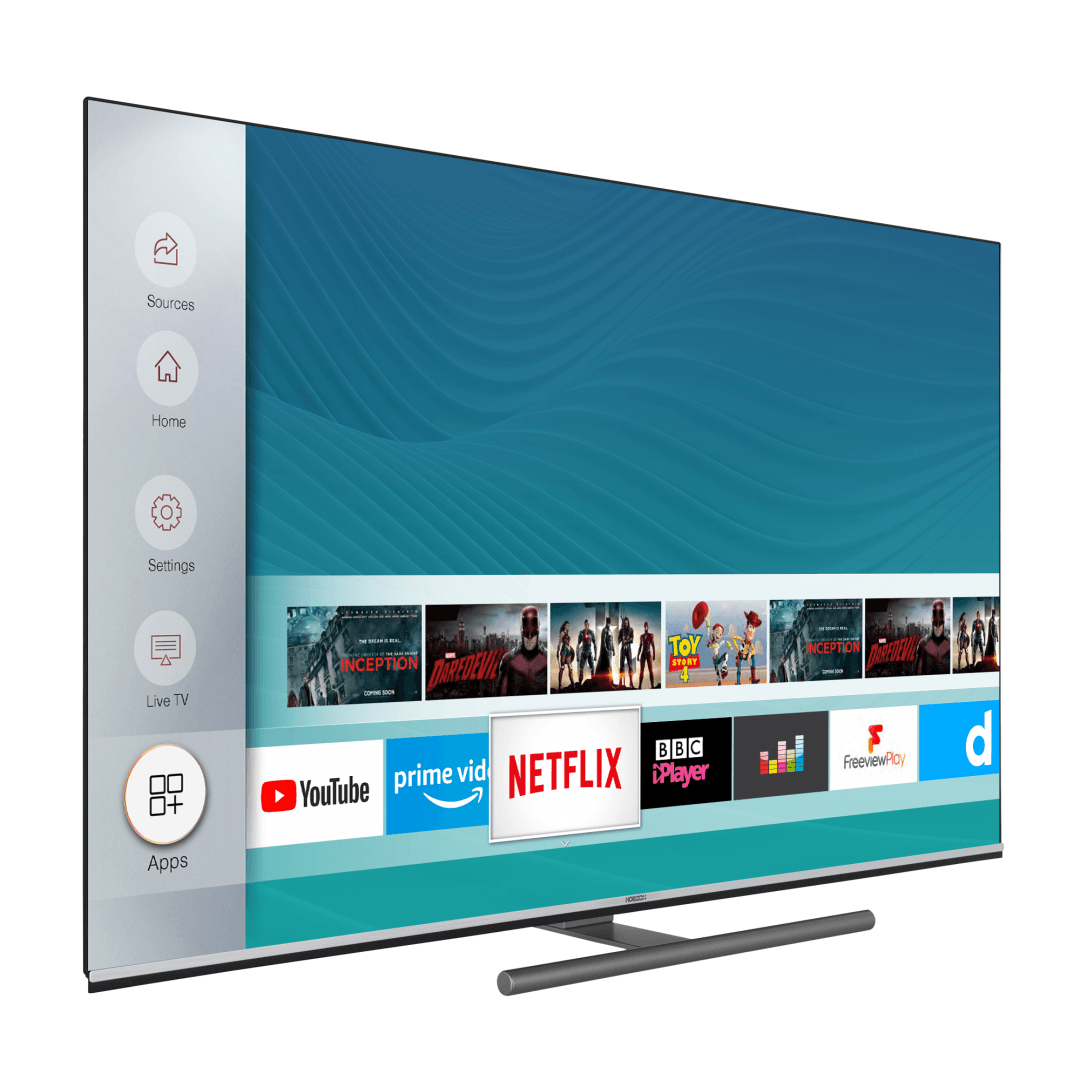 AURORA OLED TV HORIZON 4K-SMART 55HZ9930U/B, 55", 4K Ultra HD (2160p), Dolby Vision HDR / HDR10+ / HDR10 / HLG + MicroDimming, Digital TV-Tuner DVB-S2/T2/C, HOS 3.0 SmartTV-UI (WiFi built-in) +Netflix +PrimeVideo +Youtube, Amazon Alexa / WW Google Assistant, 1xLAN (RJ45), Wireless Display, DLNA 1.5